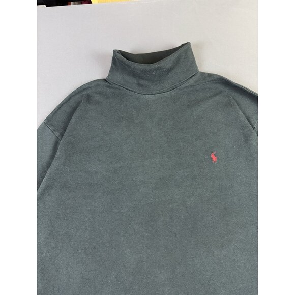 Rare Vintage 90s Polo Ralph Lauren Turtle Mock Neck Black Longsleeve Shirt Large - Picture 3 of 9